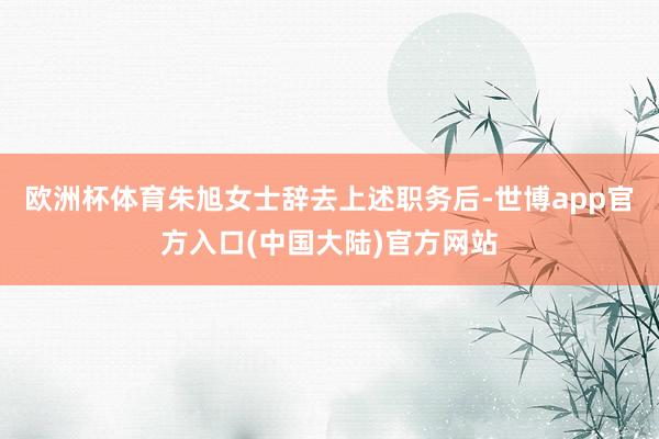 欧洲杯体育朱旭女士辞去上述职务后-世博app官方入口(中国大陆)官方网站