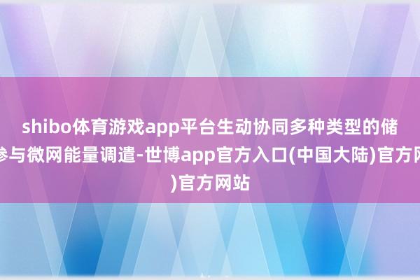 shibo体育游戏app平台生动协同多种类型的储能参与微网能量调遣-世博app官方入口(中国大陆)官方网站