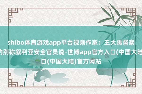shibo体育游戏app平台视频作家：王大禹督察在基地外的别称叙利亚安全官员说-世博app官方入口(中国大陆)官方网站
