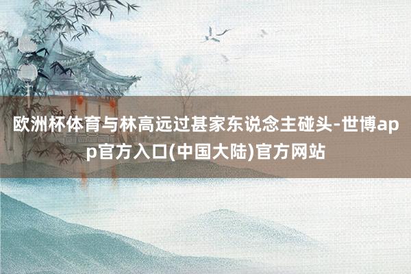 欧洲杯体育与林高远过甚家东说念主碰头-世博app官方入口(中国大陆)官方网站