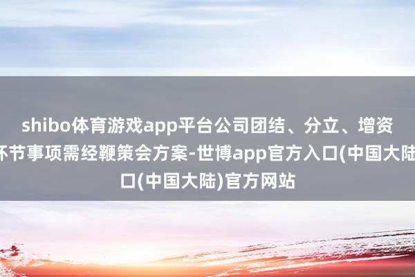 shibo体育游戏app平台公司团结、分立、增资、减资等环节事项需经鞭策会方案-世博app官方入口(中国大陆)官方网站