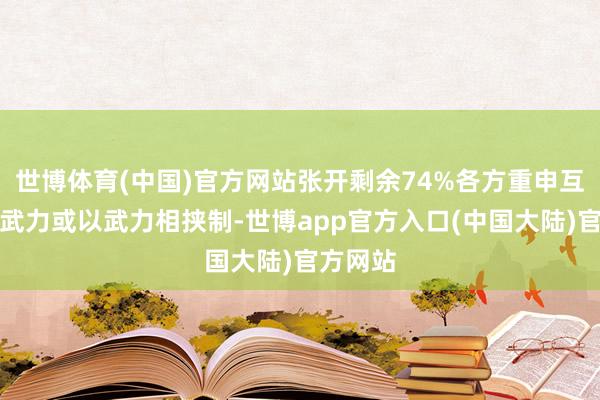 世博体育(中国)官方网站张开剩余74%各方重申互不使用武力或以武力相挟制-世博app官方入口(中国大陆)官方网站