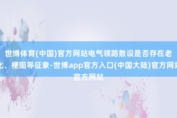 世博体育(中国)官方网站电气领路敷设是否存在老化、梗阻等征象-世博app官方入口(中国大陆)官方网站