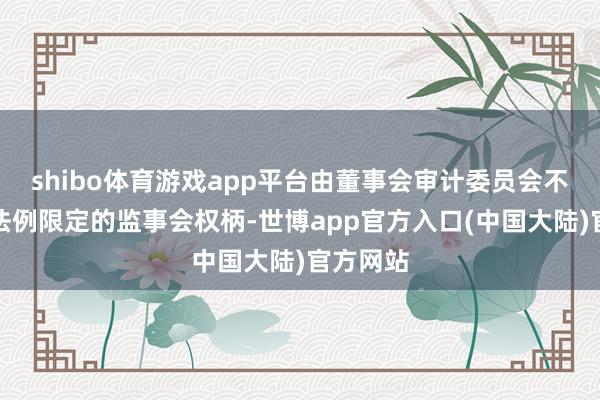 shibo体育游戏app平台由董事会审计委员会不息法律法例限定的监事会权柄-世博app官方入口(中国大陆)官方网站