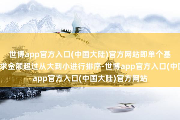 世博app官方入口(中国大陆)官方网站即单个基金账户日累计苦求金额超过从大到小进行排序-世博app官方入口(中国大陆)官方网站