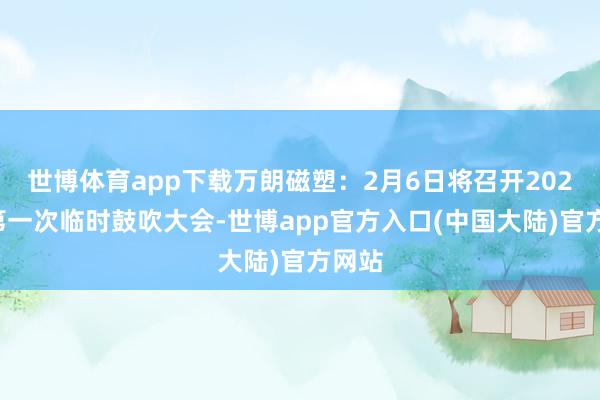 世博体育app下载万朗磁塑：2月6日将召开2025年第一次临时鼓吹大会-世博app官方入口(中国大陆)官方网站