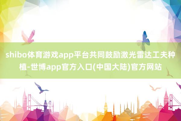 shibo体育游戏app平台共同鼓励激光雷达工夫种植-世博app官方入口(中国大陆)官方网站