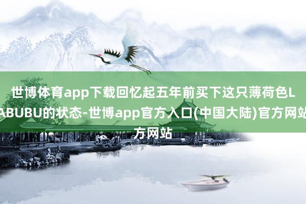 世博体育app下载　　回忆起五年前买下这只薄荷色LABUBU的状态-世博app官方入口(中国大陆)官方网站