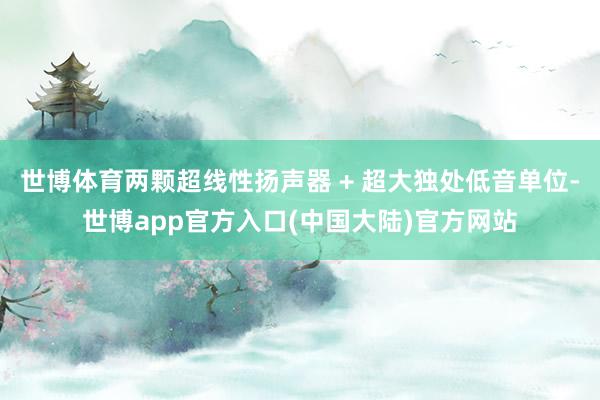 世博体育两颗超线性扬声器 + 超大独处低音单位-世博app官方入口(中国大陆)官方网站