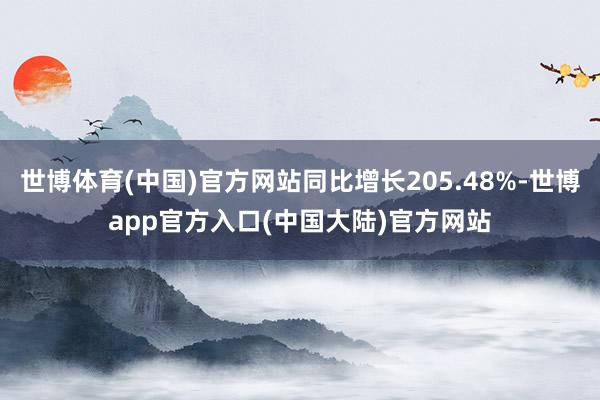 世博体育(中国)官方网站同比增长205.48%-世博app官方入口(中国大陆)官方网站